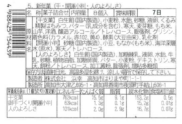 12.新年菓(御題菓・開運小判・人のよろしさ)