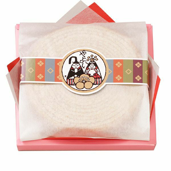  桃の節句　祝包み２段セット(大)桃バウムクーヘン(中)