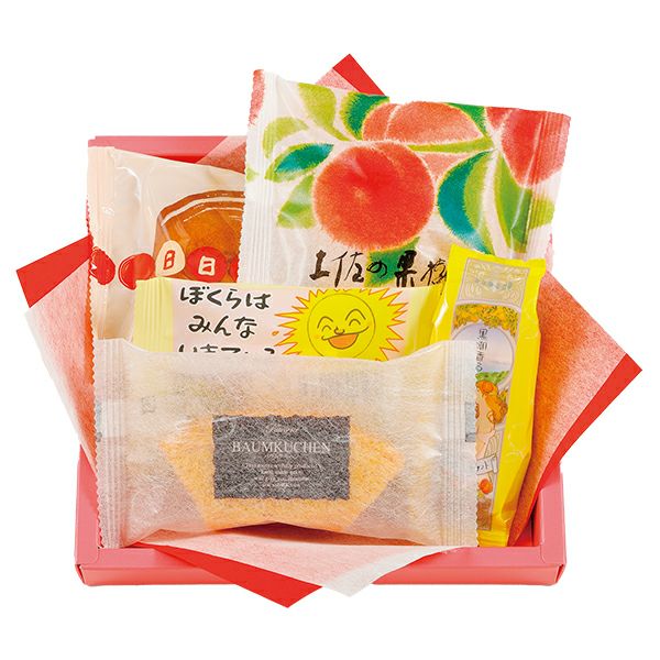  桃の節句　祝包み２段セット(大)桃バウムクーヘン(中)